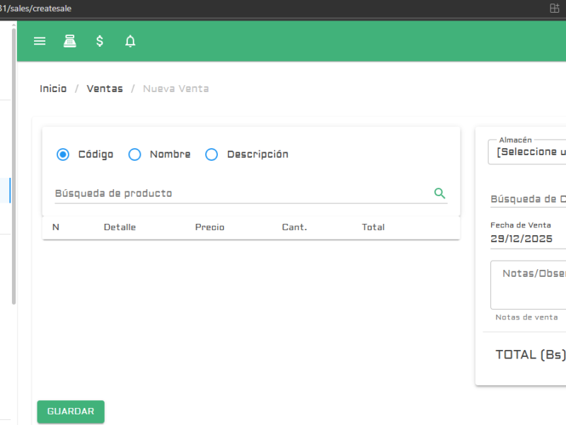 Sistema de inventario APOLO